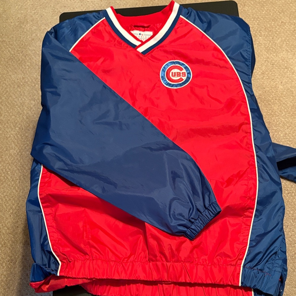 Cubs Red and Blue Windbreaker Jacket -Size XL